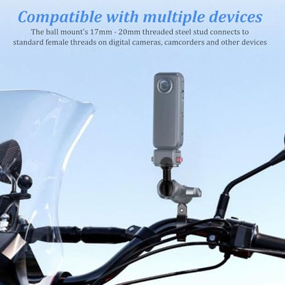 2Pcs 20mm to 17mm Ball Mount Arm, Aluminum Alloy Ball Mount Solutions Adapter Extension Compatible with Garmin and Bulletpoint Dash