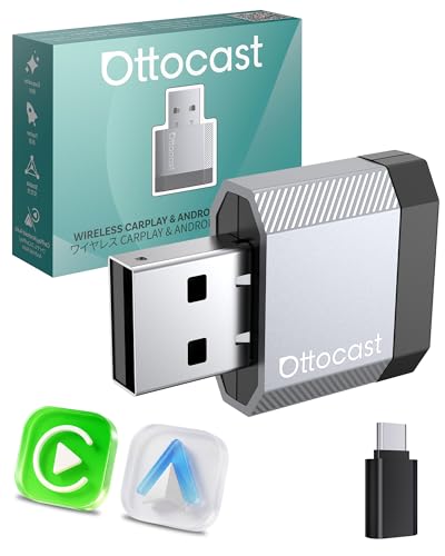 OTTOCAST Mini Nova 2026 Wireless CarPlay & Android Auto Adapter, Ultra-Compact 2-in-1 Dongle, 5-Second Auto-Connect, iOS 10+ & Android 11+