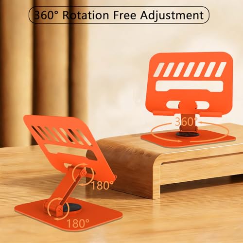 Metal Tablet Stand Holder Adjustable for iPad Kindle Tab, Orange - color: Orange