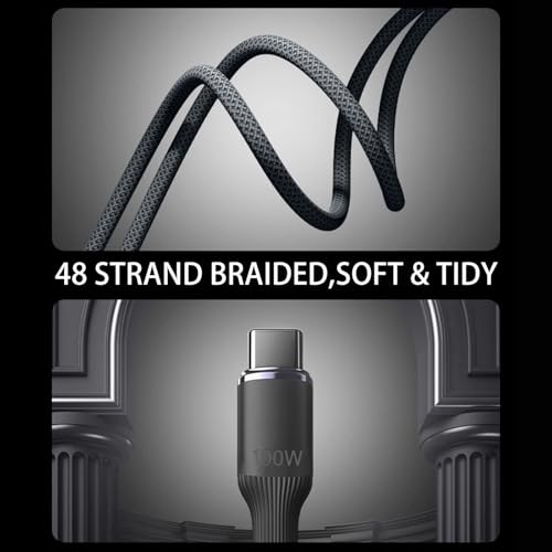 USB C to USB C Cable (3.3ft/1m,Hi-Fi Sound), Audio Auxiliary Input Adapter Male to Male Cord for Headphones, Car, Home Stereos, Speaker & More – Black