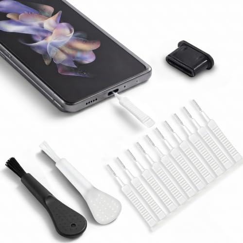 Charging Port Cleaning Kit, Cell Phone Cleaning Kit - 13PCs Phone Charging Port Cleaner - USB C Ports Cleaner Tool - Mini Brushes Cleaners for Speaker, Receiver, Earbuds & Smartphones