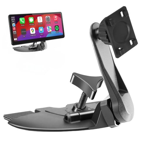 Extended Arm CD Slot Mount for CarPlay Screen Adjustable 360° Rotating Universal Head Compatible with in-Car Monitors CD Slot CarPlay Mount for 7" 9" 10.26" Portable Car Stereo Cd Bracket