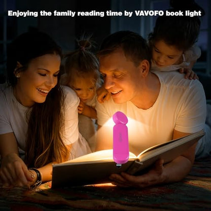 VAVOFO USB Rechargeable Book Light, Bookmark Clip on LED Reading Light - color: Rose