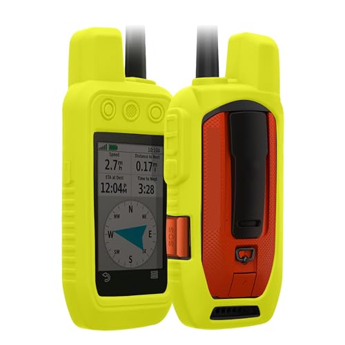 kwmobile Silicone Case for Garmin Alpha 200i / Alpha 300i Case - Protective Cover for GPS Handheld - Anti-Slip Outdoor Sleeve in Neon Yellow - color: neon yellow
