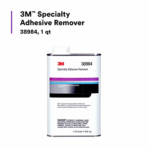 3M Specialty Adhesive Remover 38984, Transparent, Solvent Based, 1 Quart - size: 1 Count (Pack of 1), style: 3M Specialty Adhesive Remover