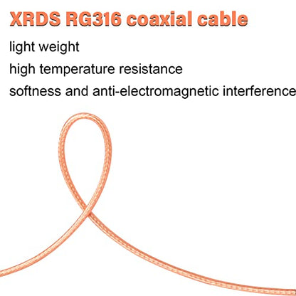 XRDS -RF SMA Cable 8FT, SMA Male to SMA Female Bulkhead RG316 SMA Extension Cable for 4G LTE Router Cellular SDR USB Dongle Receiver - size: 8 FT