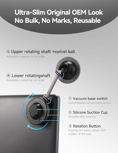 TPARTS Vacuum Suction Magnetic Phone Holder for Tesla Model Y/3/X/S - color: Mag safe Vacuum Wireless Charger