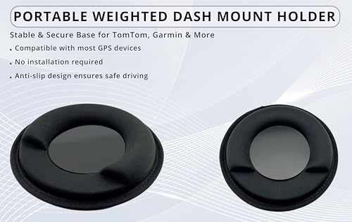 – Car Dashboard Mount | Soft Nylon, Metal Round Mount Dashboard | Weighted Sandbag Base with Magnetic Mount Option | Ideal for Phone Holders, Dash Cams, Cars, Trucks & Rvs | Black - 1 lb