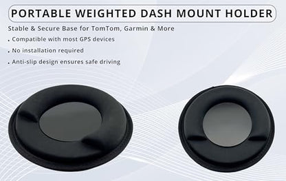 – Car Dashboard Mount | Soft Nylon, Metal Round Mount Dashboard | Weighted Sandbag Base with Magnetic Mount Option | Ideal for Phone Holders, Dash Cams, Cars, Trucks & Rvs | Black - 1 lb