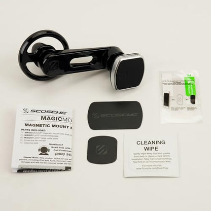 Scosche MM2VP2SR-SP MagicMount Pro FreeFlow Magnetic Car Phone Holder - Strong Magnet Mount for iPhone and Android - Secure Magnetic Cell Phone Air Vent Mount - Universal 360° Mobile Cellphone Holder - color: Black & Silver, size: 1 Pack, style: Freeflow