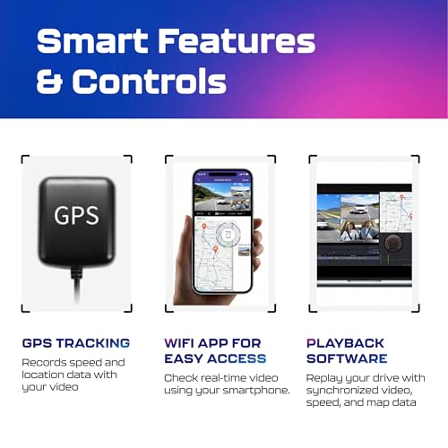 AZDOME PG17 2CH Mirror Dash Cam 4K - 12" Touch Screen - 24H Parking Mode - Mirror Dash Cam - Minimize Blind Spots - Built-in GPS & WiFi - Reverse Assist - Supports Voice Command