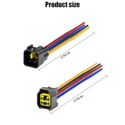 4 Pin Car Waterproof Connector, Vehicle Male and Female Electrical Way Wire Connector, Automotive Wire Connection Harness Pigtail Accessories, Universal for Truck RV SUV - size: 4 Pin