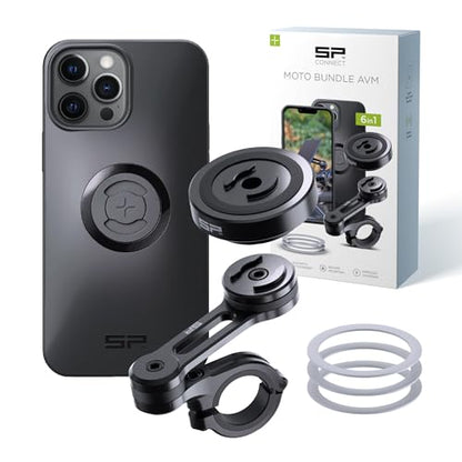 SP CONNECT Moto Bundle II with Anti Vibrations Module| SPC+ | Compatible with for iPhone 13 Pro Max/12 Pro Max| Motorcycle Phone Mount |Phone Mount for Motorcycle Handlebars | Cell Phone Holder - style: iPhone 13 Pro Max/12 Pro Max