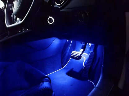 iJDMTOY Ultra Blue LED Footwell, Door Sill, Side/Under Door Lights, Compartment Glove Box or Trunk Cargo Lights, Compatible With Audi A1 A3 A4 A5 A6 A7 A8 Q3 Q4 Q5 Q7 Q8 - style: Blue