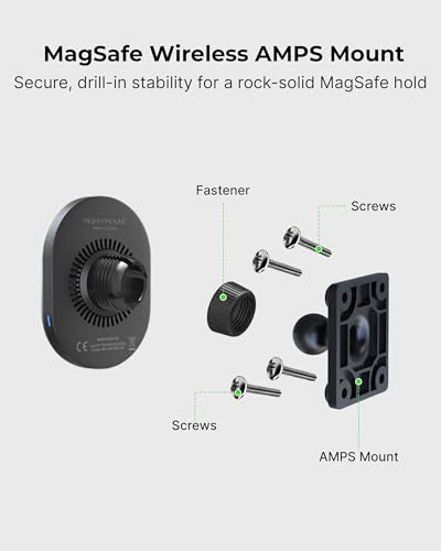 MagSafe 15W Fast Wireless Car Charger AMPS Plate Phone Mount - style: Magsafe Wireless Charger with Drill Base