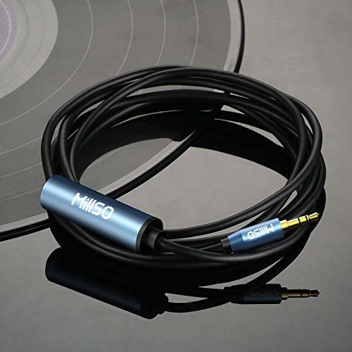 MillSO 1/4 to 3.5mm Headphone Adapter 16 FT TRS 6.35mm Female to 3.5mm Male - color: Blue, size: 16 FT
