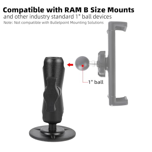 1" Ball Adhesive Base with Aluminum Alloy 3.54" Length Medium Arm, Compatible with RAM B Size Mounts, Flexible Adhesive Mount for Motorcycle Gas Tank & Car Dashboard - style: 1" Ball Adhesive Base with 3.54" Arm