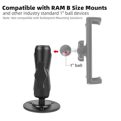 1" Ball Adhesive Base with Aluminum Alloy 3.54" Length Medium Arm, Compatible with RAM B Size Mounts, Flexible Adhesive Mount for Motorcycle Gas Tank & Car Dashboard - style: 1" Ball Adhesive Base with 3.54" Arm