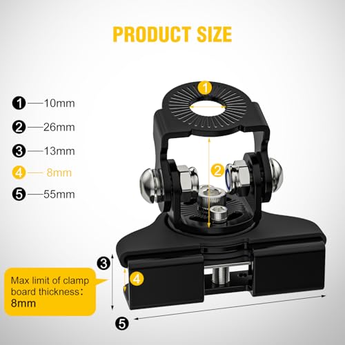 Nilight LED Light Bar Mounting Brackets Hood Work Lamp Mount Clamp Holder - color: Black-Adjustable