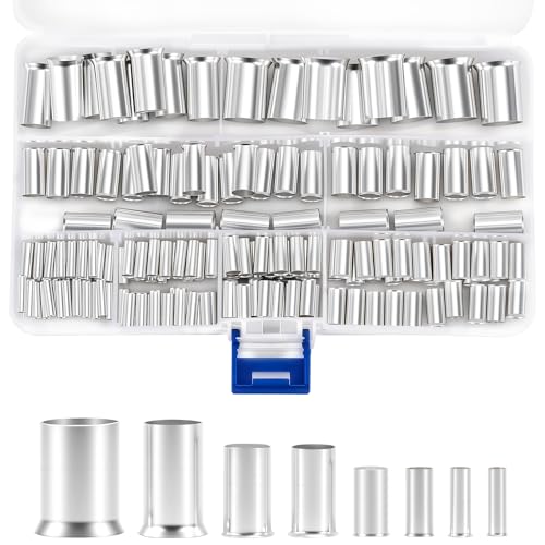 166Pcs Wire Ferrules Kit, Silver Copper Crimp Terminals