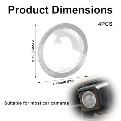 4pcs Car Camera Lens Protector, HD 360° Protection Backup Rear View Camera Protective Sticker Waterproof Rain Shield & Anti-Scratch Cover with 2 Cleaning Cloth Accessories for Most Vehicles