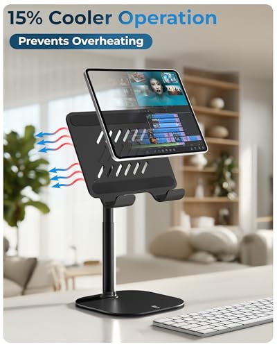 COOPER TabHolder Tablet Holder, iPad Stand for Desk, Portable Monitor Stand - color: A - Night Black