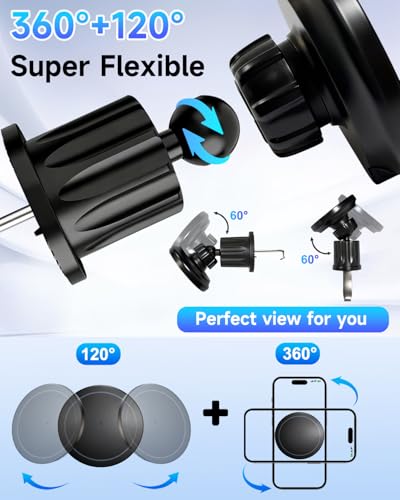 for MagSafe Car Mount Charger 15W Fast Magnetic Wireless Car Charger Holder - color: Black Air Vent Only