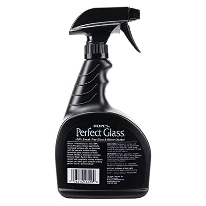 HOPE'S Perfect Glass Cleaner Spray, Streak-Free, Ammonia-Free Window, Mirror, Screen, Tinted Glass, and Shower Door Cleaner, Indoor and Outdoor Glass Surfaces, 32 Fl Oz, Pack of 12 - style: 32 Fl Oz (Pack of 12)