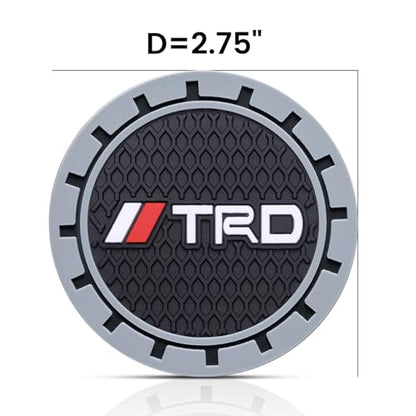 Car Cup Holder Coaster for Toyota TRD Sequoia Tundra 4Runner Recessed Silicone Cupholder Coaster Interior Accessories 2.75IN 2Pack - color: Gray-06