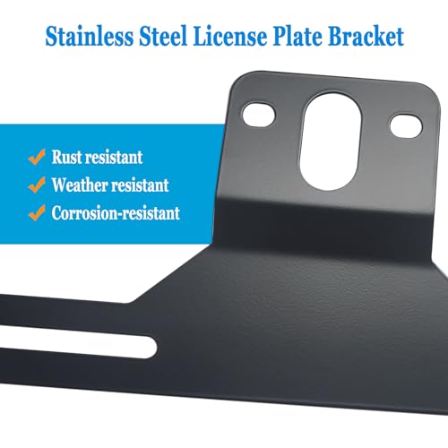 ZXFOOG Trailer License Plate Bracket Holder, 2 Pack, Black Stainless Steel - color: Black Bracket-2p