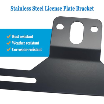 ZXFOOG Trailer License Plate Bracket Holder, 2 Pack, Black Stainless Steel - color: Black Bracket-2p