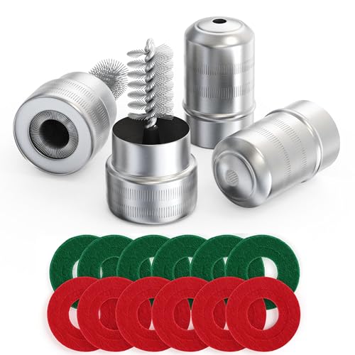 LotFancy Battery Terminal Cleaners (2 pcs), Plus 12 pcs Battery Terminal Anti-Corrosion Fiber Washers (6 Red & 6 Green) for Car Marine RV