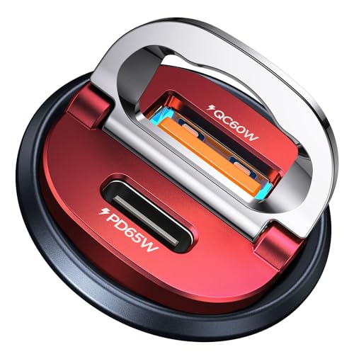 MRGLAS【Upgraded】 125W USB C Car Charger Super Fast Charging for iPhone 17 - color: Red