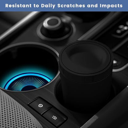 2 PCS LED Car Cup Holder Lights, 7 Colors Changing Waterproof Cup Pad with Vibration Sensor, USB Charging Intelligent Drink Coaster Interior Atmosphere Lamp for Car SUV Truck