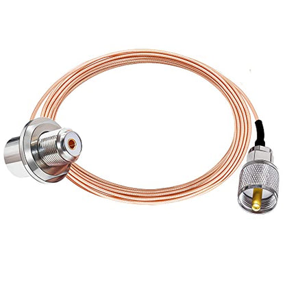 TUOLNK RG316 UHF PL259 Coax Cable, UHF Male to Right Angle SO239 Female Extension Cable, PL259 SO239 Female Elbow Coaxial Cable 16.4 ft (5M) for CB Radio, Ham Radio