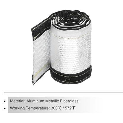 MECCANIXITY 1.5mm Heat Shroud Aluminized Sleeving 9/16" ID x 3.2FT Aluminum Metallic Fiberglass Heat Shroud for Fuel Lines Cables Electrical Wiring - size: 9/16" ID x 3.2FT
