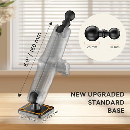 OHLPRO 6" Aluminum Arm Tablet Mount for Truck - Heavy Duty Drill Base Car Tablet Holder Compatible with iPad Samsung Tab 5"-13" Tablets and Phones, for Dashboard/Wall/Business/Desktop, etc. - size: 6" Aluminum Arm
