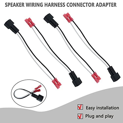 4 Pack Speaker Harness Replacement for Ford Lincoln Chevy GMC Mercury Mazda Models Front Rear Door Speaker Wiring Harness Adapter 72-5600 - Door Speaker Replacement - style: 72-5600
