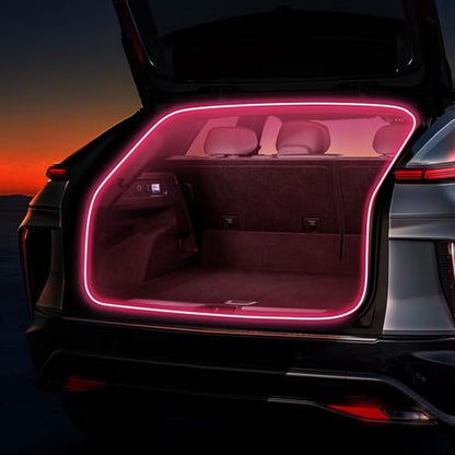 HOLDCY Car Trunk Cargo LED Strip Light, 12V Pink 10000K, 118.11in - color: Pink/10000K, size: 118.11 inches