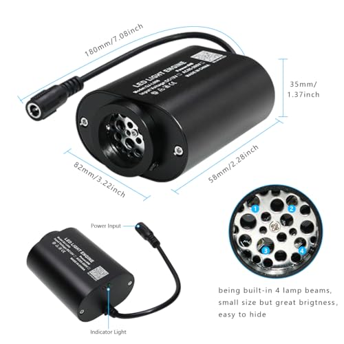 AZIMOM Mini 6W Twinkle 600pcs Fiber Optic Starlight Headliner Kit for Car Home 0.03in 9.8ft End Glow Fiber Strands Sound-Activated APP& Remote Control Starlight Engine - size: 600pcs*0.03in*9.8ft
