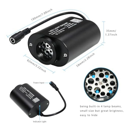 AZIMOM Mini 6W 300pcs Twinkle Fiber Optic Starlight Headliner Kit for Car Home 0.03in 9.8ft End Glow Fiber Strands Sound-Activated APP& Remote Control Starlight Engine - size: 300pcs*0.03in*9.8ft