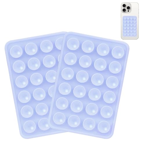 Giumel 2PCS Silicone Suction Phone Case Mount,Non Slip Suction Cup, Hands-Free Phone Accessories Holder for Selfies and Videos,Silicone Adhesive Stand Sticky for Cell Phone Lavender - color: Lavender