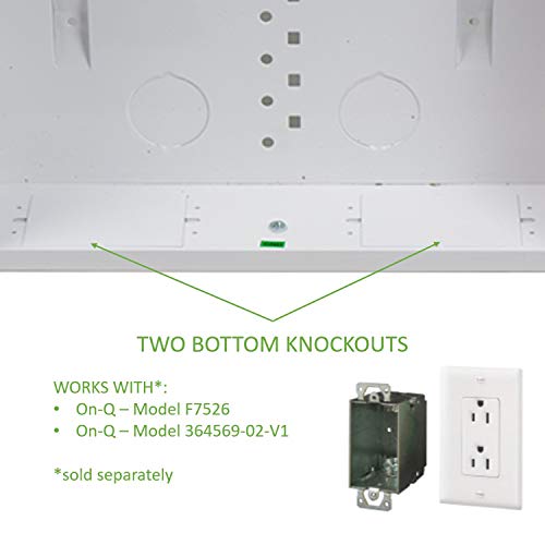 Legrand - OnQ 14 Inch Cable Management, In-Wall 20-Gauge Media Box, Structured Wiring Enclosure with 2.5 Inch Openings for Wires, Glossy White, EN1400