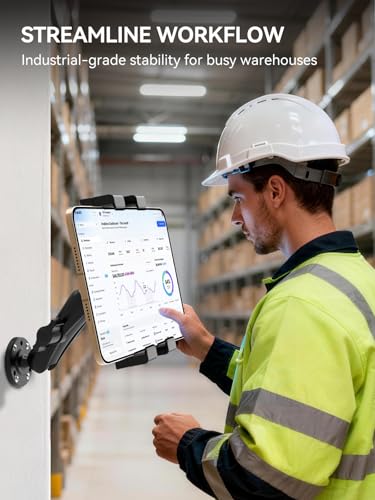OHLPRO Heavy Duty Tablet Mount for Semi Truck, Drill Base iPad Holder Compatible with RAM Mount B Size 1" Ball, 360° Rotating Dashboard Stand for 5-17" iPad Pro,Great for Desks, Wall, Businesses - size: 5-17''- 1 Arm Mount
