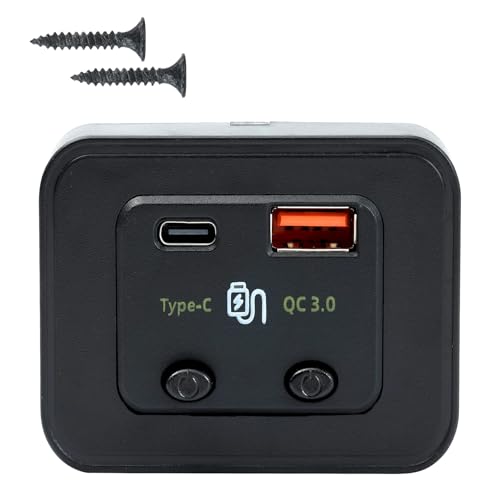 48W 12V 24V RV USB Outlet with Independent Dual Switch,30W PD QC3.0 Panel