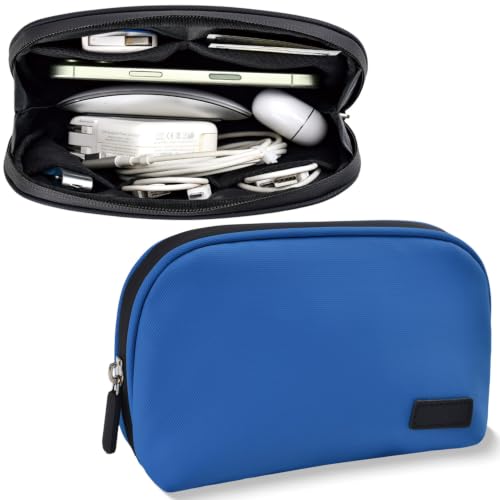 CAAORDKSO Cord Organizer Travel Cable Organizer Bag Tech Electronic Organizer Travel Case, Water Resistant Accessories Storage Tech Bag for Travel Essentials, Cable, Charger, Power Bank, Earphone,Blue - color: Blue