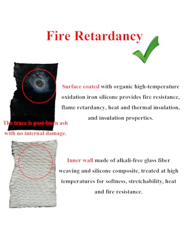 YAMAKATO 5/8" ID Heat Shielded Fire Thermo Armor Fire Sleeve (Black, 5FT) - size: 5/8" ID x 5FT