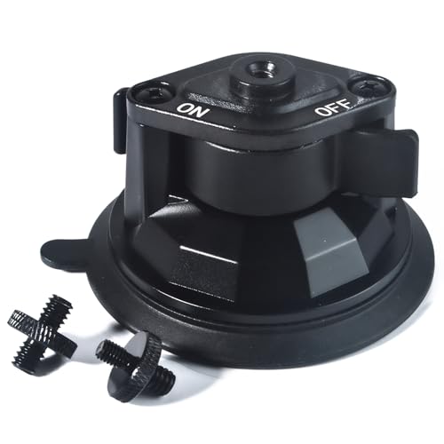 HYS Strong Heavy Duty Windshield Suction Cup Mount -1/4" to M5 & 1/4" Threaded Tripod Screw Adapter Double Head Stud Standard Mounting Thread Converter for Most Dash Cam, DVR, GPS and Sports Camera
