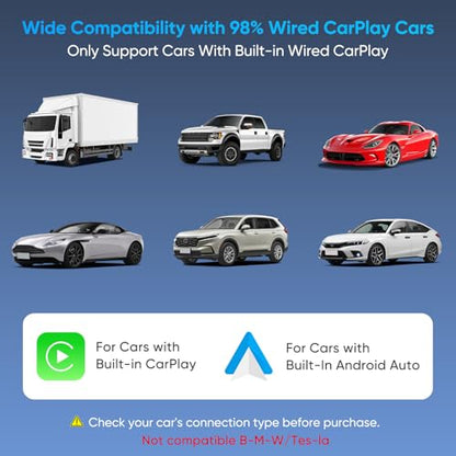 Upgraded Wireless CarPlay Adapter,Support Netflix YouTube, Plug & Play - style: with WIFI