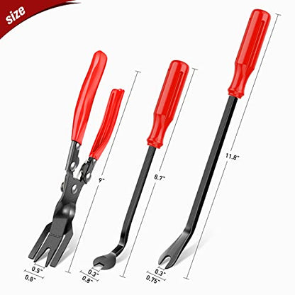 Nilight 3PCS Clip Pliers Set & Fastener Remover Auto Trim Removal Tool Kit - color: 3pcs Fastener Remover